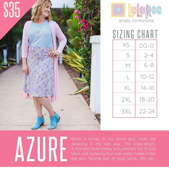 Lularoe azure skirt - Picture 1 of 4